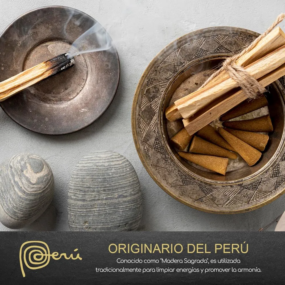 MUT22 Braccialetto di Palo Santo, Gioielleria Sacra con Proprietà di Aromaterapia e Protezione (Braccialetto 10 mm) - immagine 3