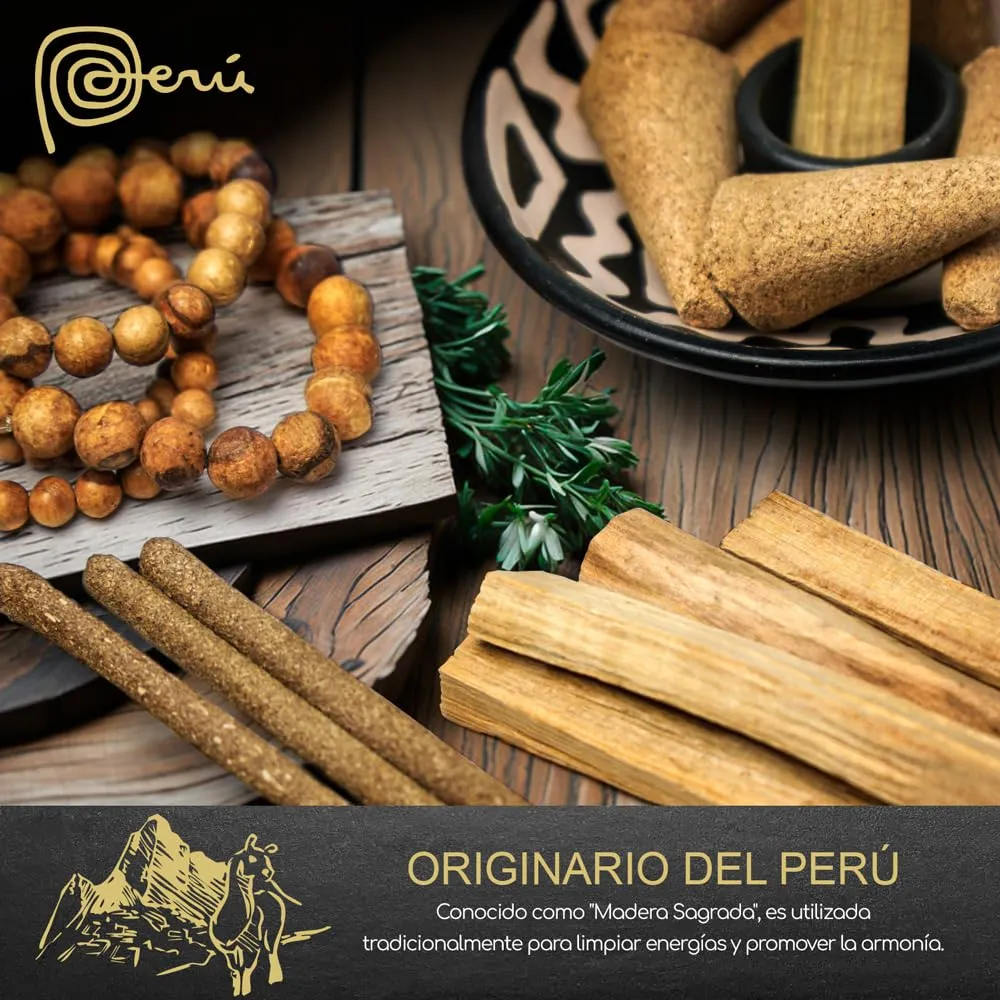 MUT22 Braccialetto di Palo Santo, Gioielleria Sacra con Proprietà di Aromaterapia e Protezione (Braccialetto 10 mm) - immagine 9