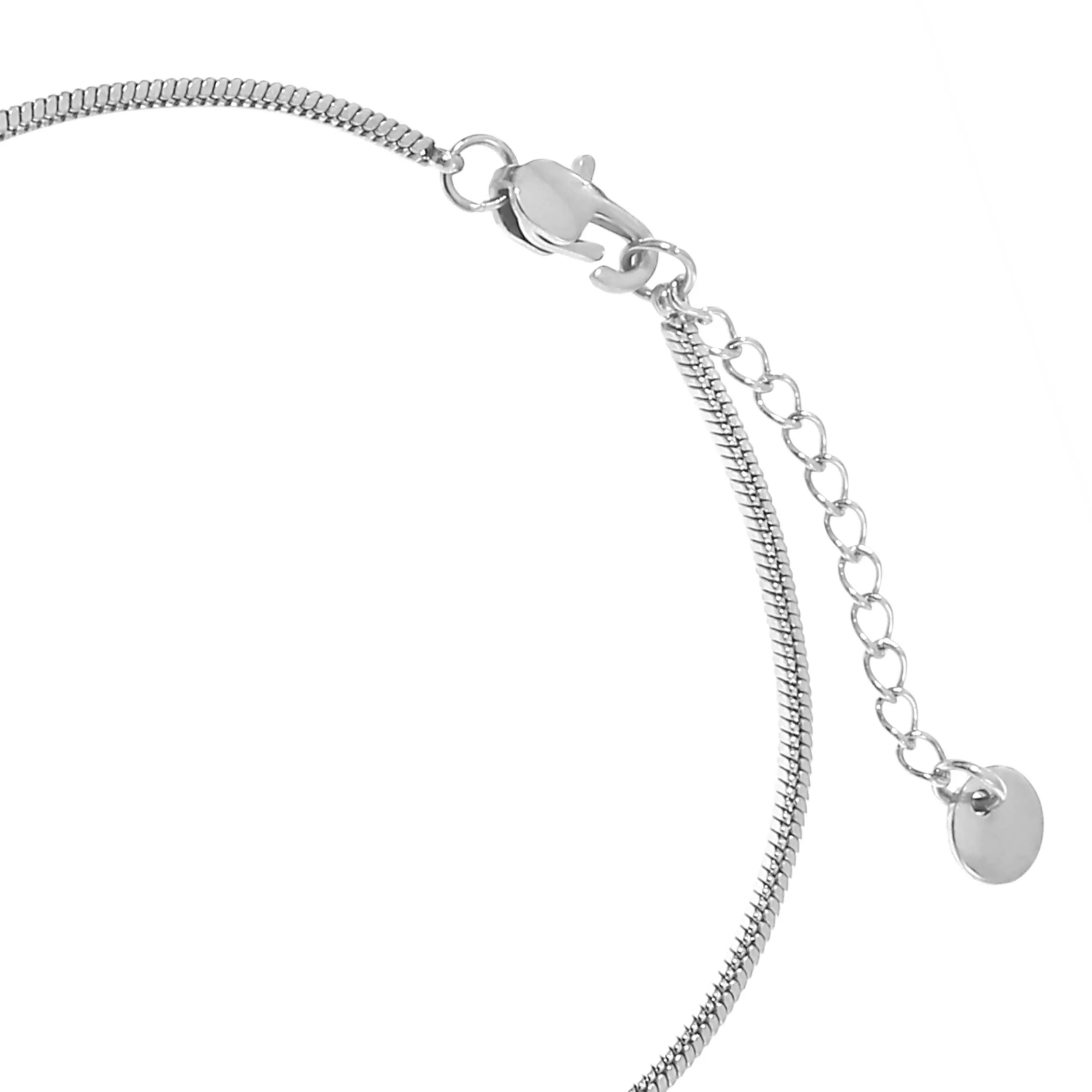 Made by Nami Bracciale Uomo Acciaio Inossidabile Sottile Argento - Minimalista Regolabile Waterproof Gioiello Serpente Antiallergenico - immagine 3