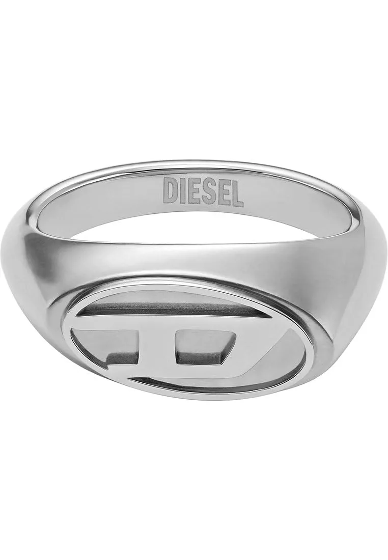 Diesel Anello da uomo in acciaio inox 32025878, misura unica, Acciaio inossidabile, Nessuna pietra preziosa, 11.5, Tono argento - immagine 2