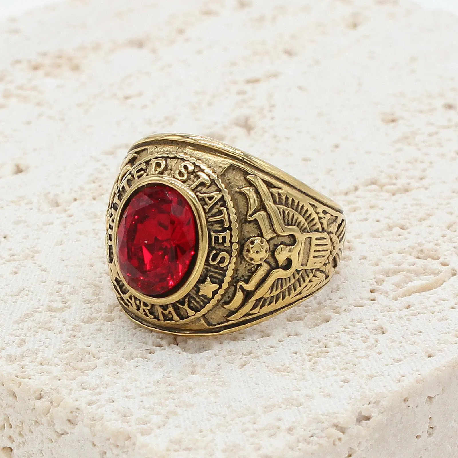 Sumpgle Anello da uomo in acciaio al titanio, stile militare, stile vintage, gioiello tattico per uso quotidiano, 12 - immagine 6