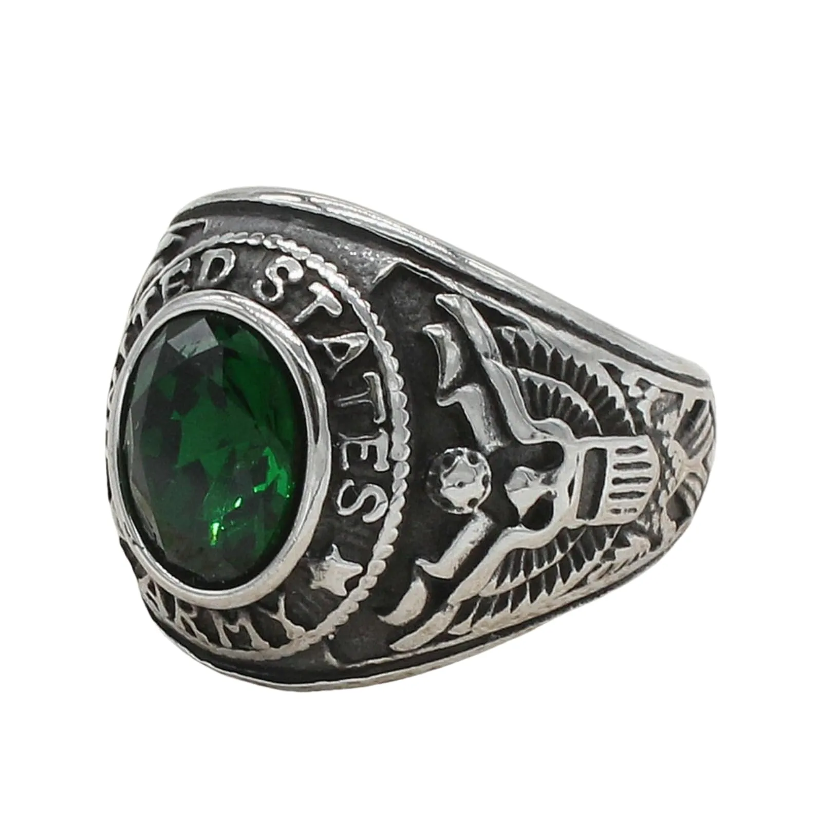 Sumpgle Anello da uomo in acciaio al titanio, stile militare, stile vintage, gioiello tattico per uso quotidiano, 9 - immagine 1