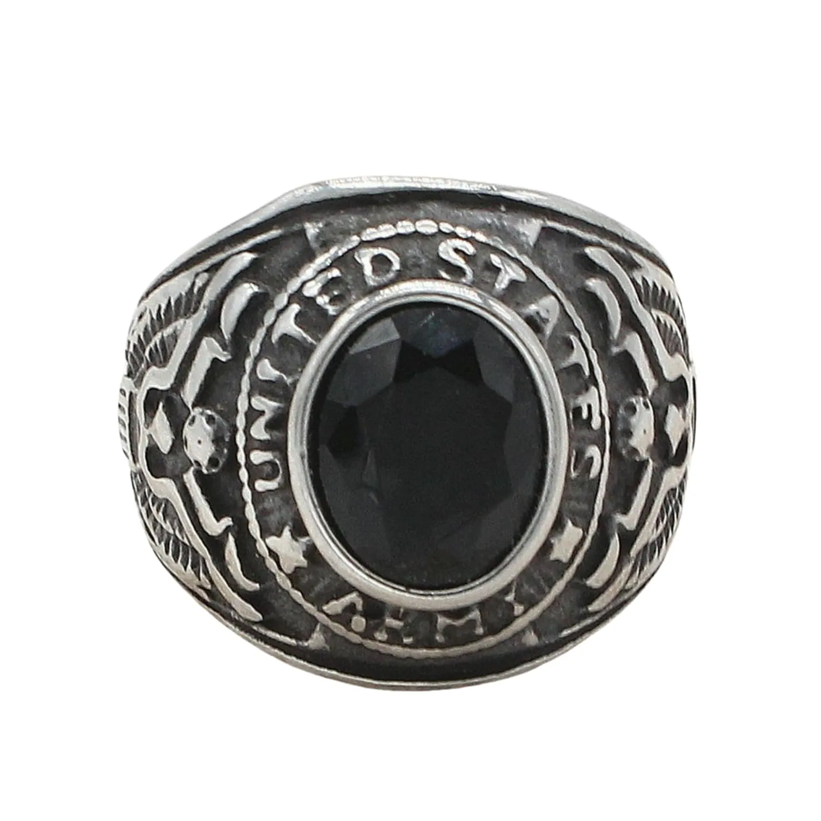Sumpgle Anello da uomo in acciaio al titanio, stile militare, stile vintage, gioiello tattico per uso quotidiano, 7 - immagine 1