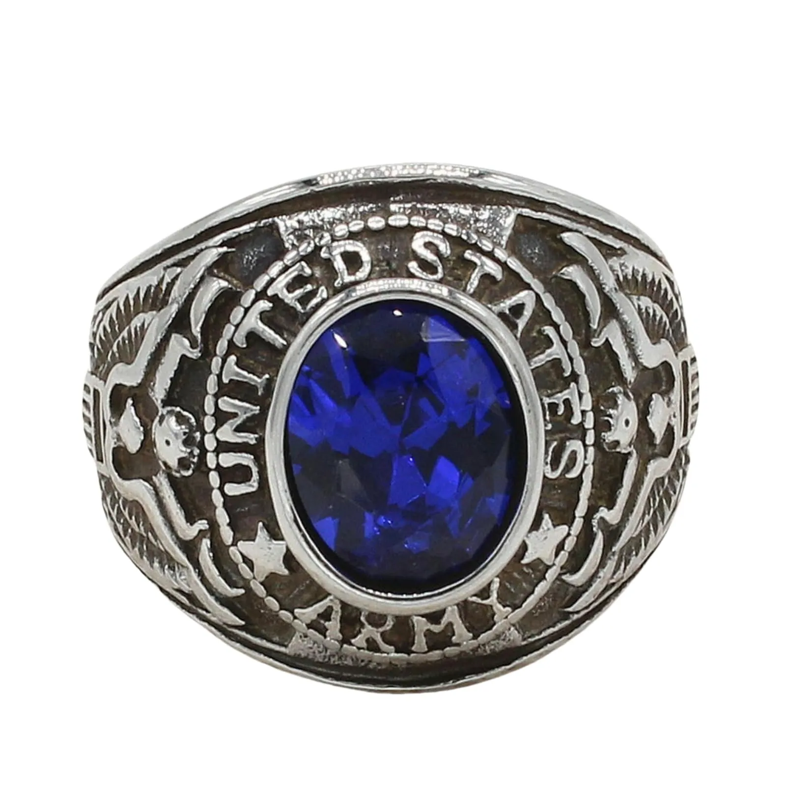 Sumpgle Anello da uomo in acciaio al titanio, stile militare, stile vintage, gioiello tattico per uso quotidiano, 9 - immagine 1