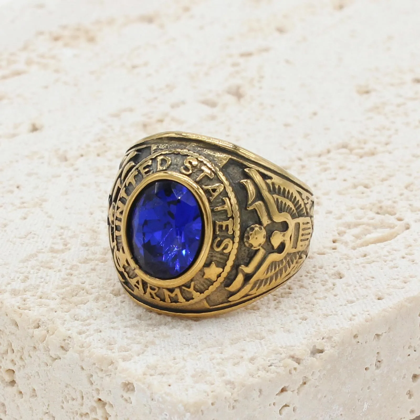 Sumpgle Anello da uomo in acciaio al titanio, stile militare, stile vintage, gioiello tattico per uso quotidiano, 8 - immagine 7