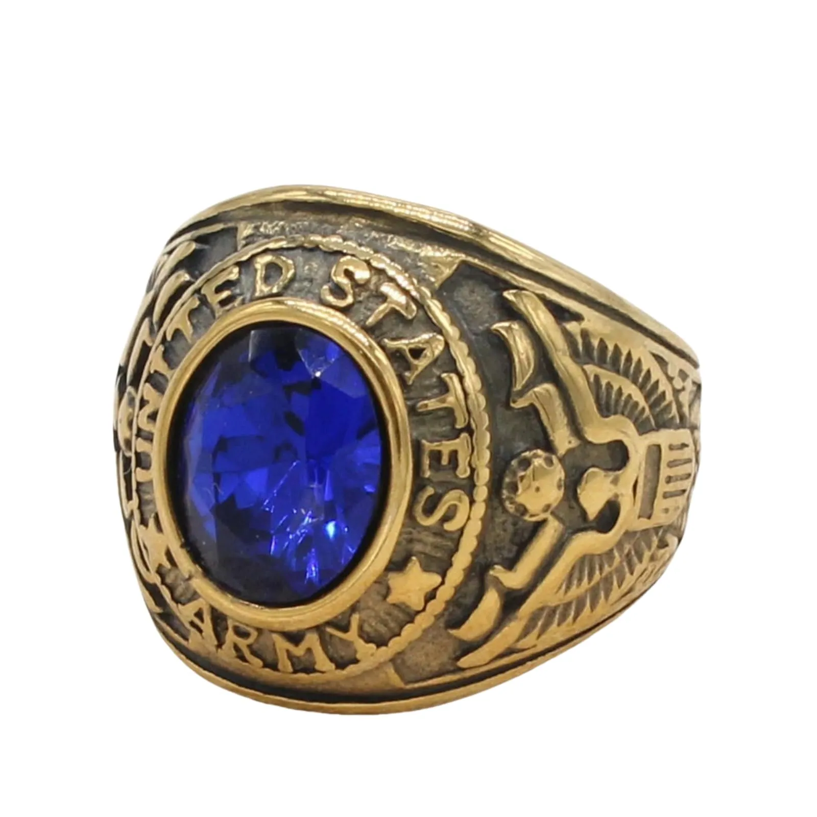 Sumpgle Anello da uomo in acciaio al titanio, stile militare, stile vintage, gioiello tattico per uso quotidiano, 8 - immagine 1