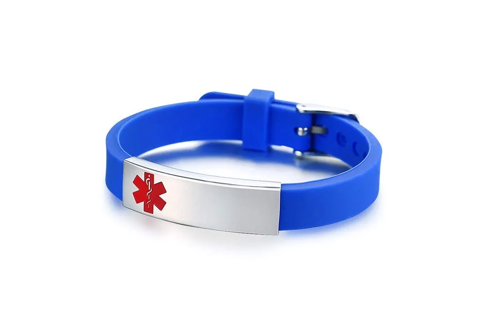 Vnox Braccialetto Regolabile in Silicone Personalizzato in Acciaio Inossidabile per Bracciali in Silicone,Inciso Gratuitamente - immagine 3