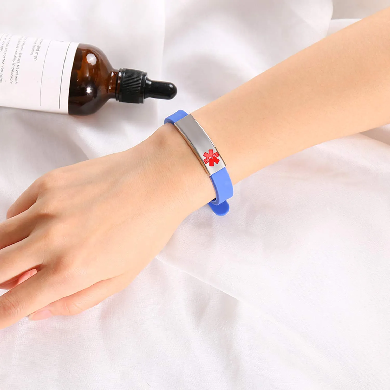 Vnox Braccialetto Regolabile in Silicone Personalizzato in Acciaio Inossidabile per Bracciali in Silicone,Inciso Gratuitamente - immagine 5