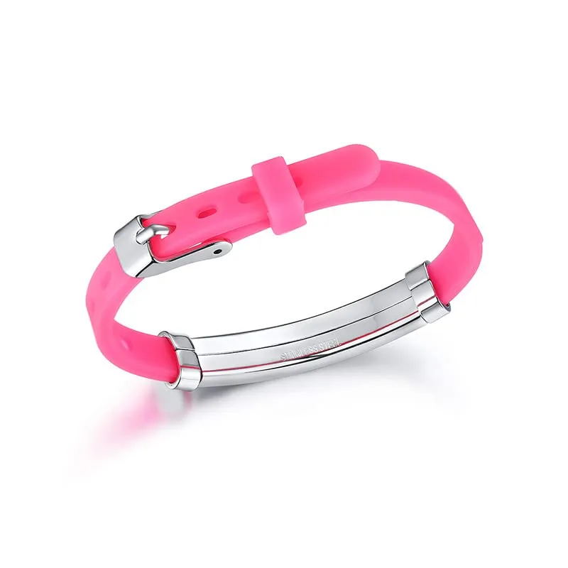 Vnox Personalizza Braccialetto Medico ID per Bambini, Regolabile in Silicone Gomma Medica - immagine 5