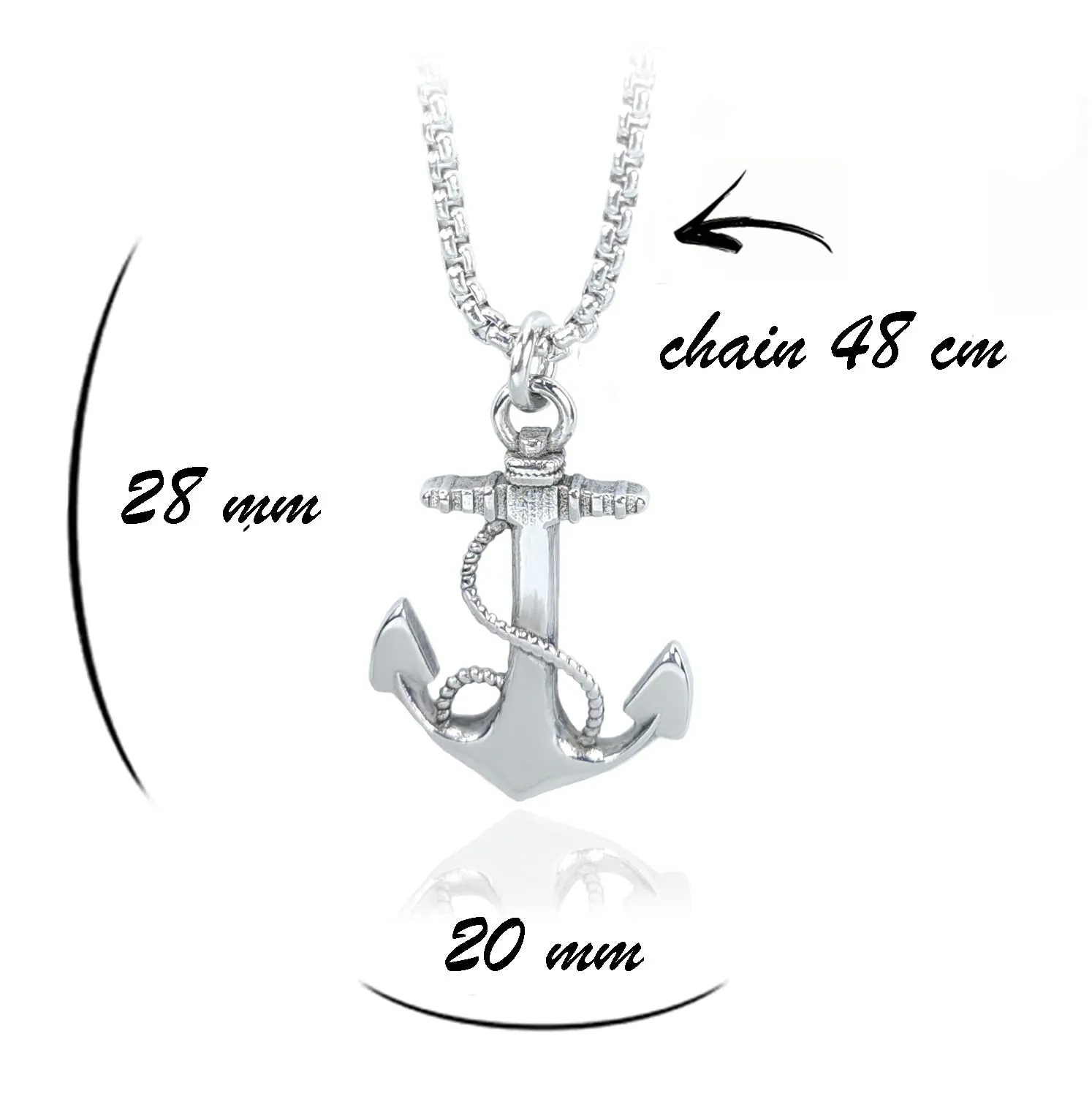 SAGA GIOIELLI® COLLANA UOMO ANCORA ACCIAIO - immagine 3