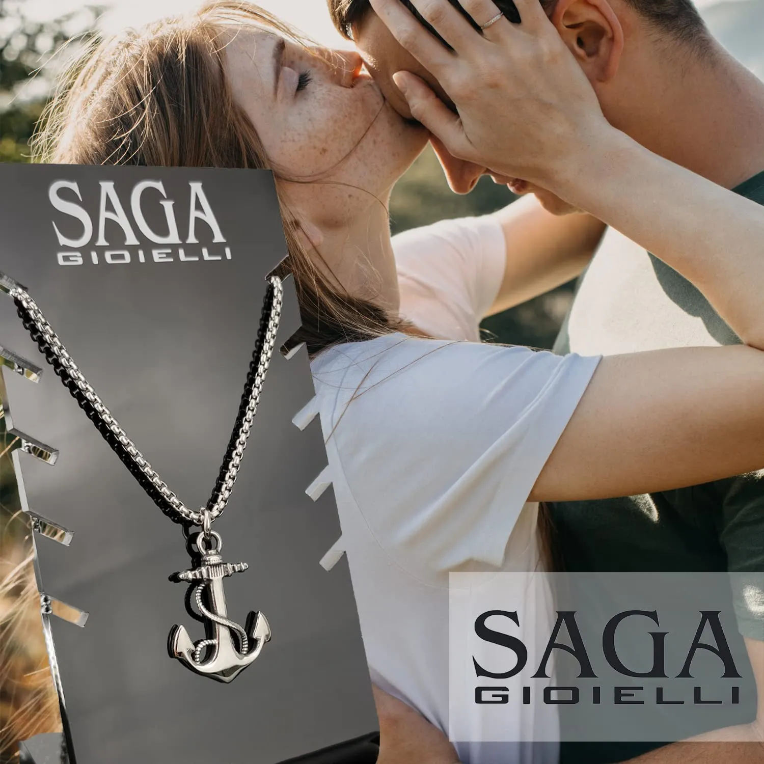 SAGA GIOIELLI® COLLANA UOMO ANCORA ACCIAIO - immagine 4