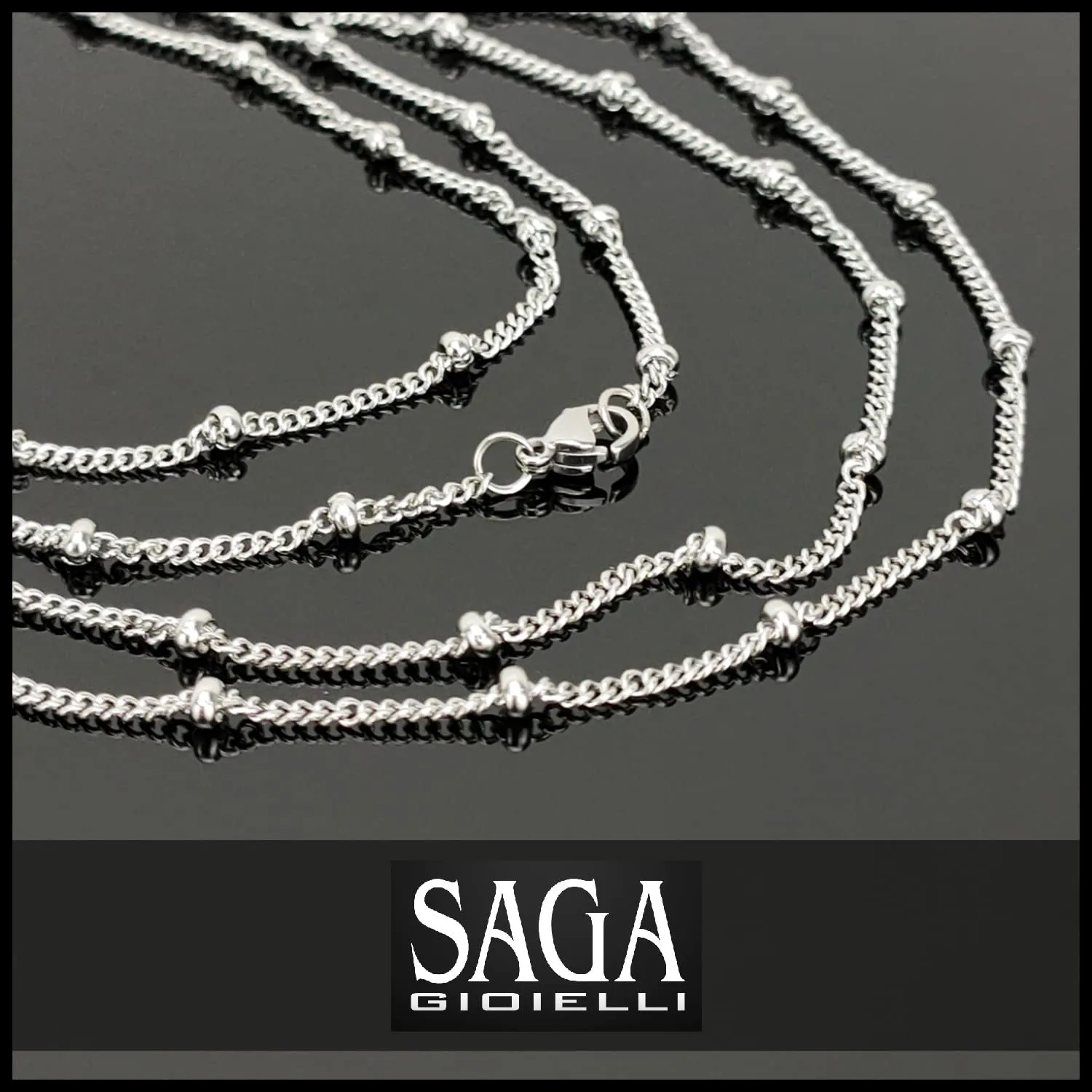 SAGA GIOIELLI® COLLANA PER CHIAMA ANGELI ACCIAIO INOSSIDABILE (110 CM) - immagine 2