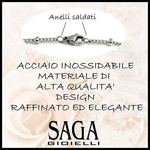 SAGA GIOIELLI® COLLANA PER CHIAMA ANGELI ACCIAIO INOSSIDABILE (110 CM) - immagine 3