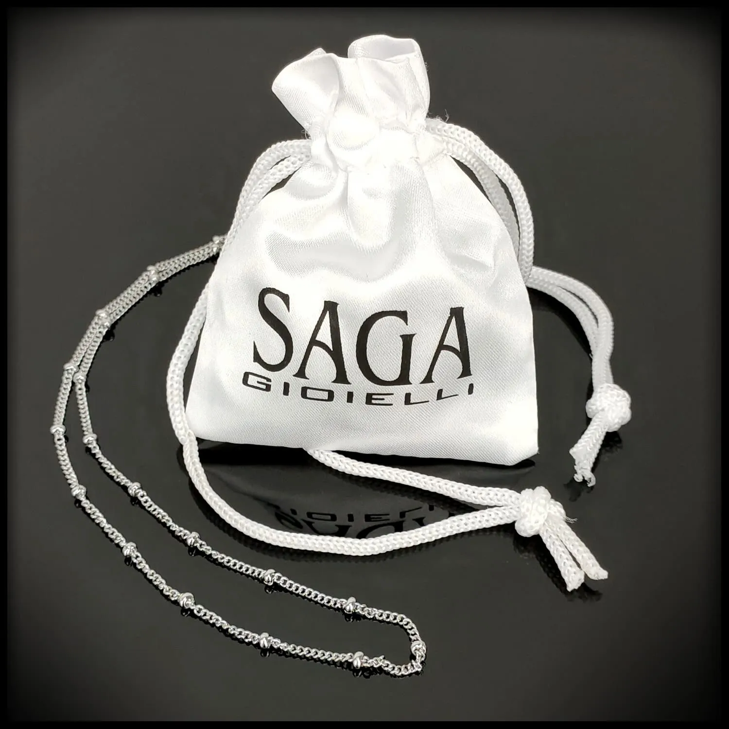 SAGA GIOIELLI® COLLANA PER CHIAMA ANGELI ACCIAIO INOSSIDABILE (110 CM) - immagine 4