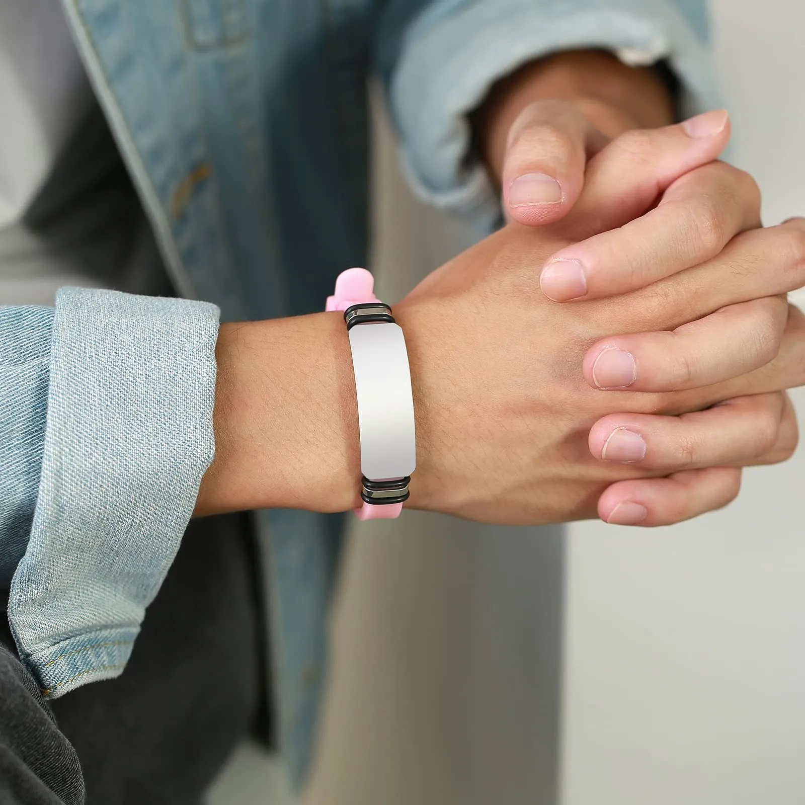 Vnox Bracciale di emergenza Medical Girl Bracciale personalizzato: Bracciali ID personalizzati incisione Bracciale medico regolabile in acciaio inossidabile da uomo - immagine 5