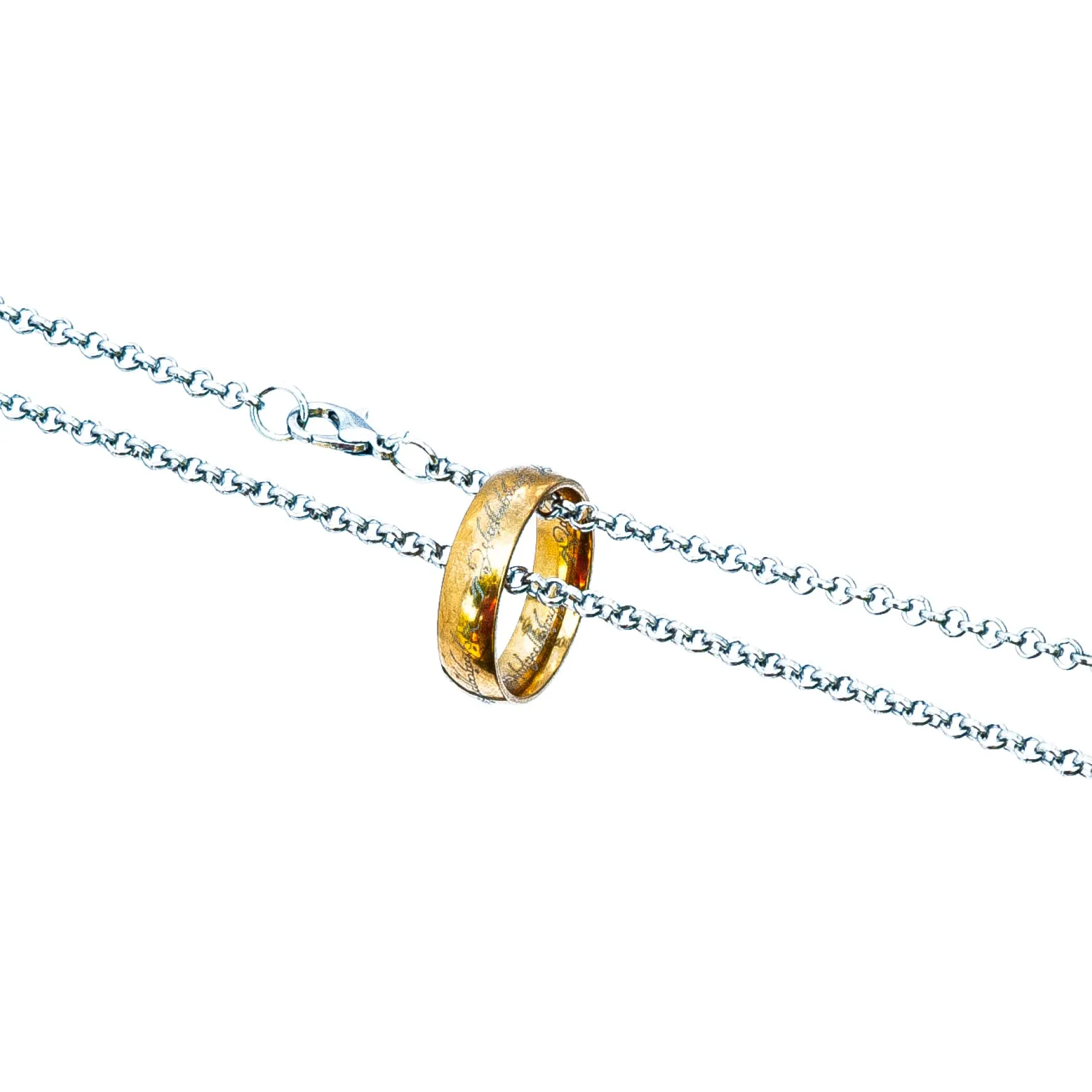 B.a.u.q.o.o. Bauqoo Collana Ciondolo Anello Il Signore Degli Anelli Gadget Unico Anello Del Potere Colore Oro Idea Regalo Magia Fantasy Cosplay - immagine 3