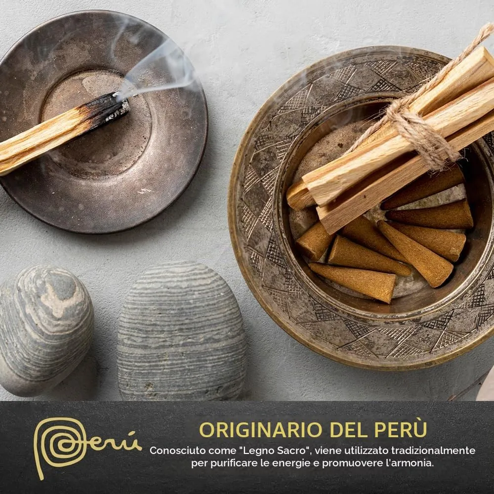 MUT22 Braccialetto di Palo Santo, Gioielleria Sacra con Proprietà di Aromaterapia e Protezione (Braccialetto 6 mm) - immagine 3