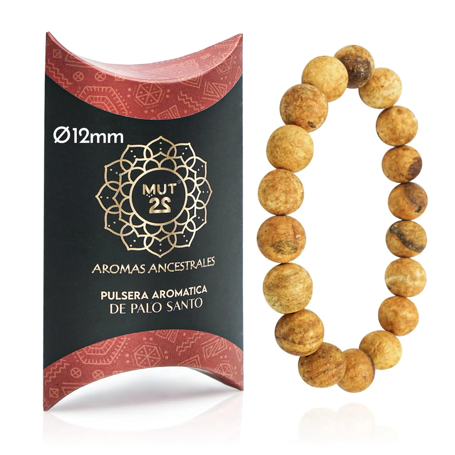 MUT22 Braccialetto di Palo Santo, Gioielleria Sacra con Proprietà di Aromaterapia e Protezione (Braccialetto 12 mm) - immagine 1
