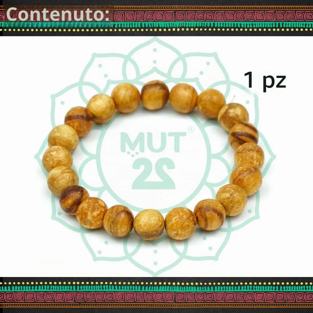 MUT22 Braccialetto di Palo Santo, Gioielleria Sacra con Proprietà di Aromaterapia e Protezione (Braccialetto 12 mm) - immagine 6