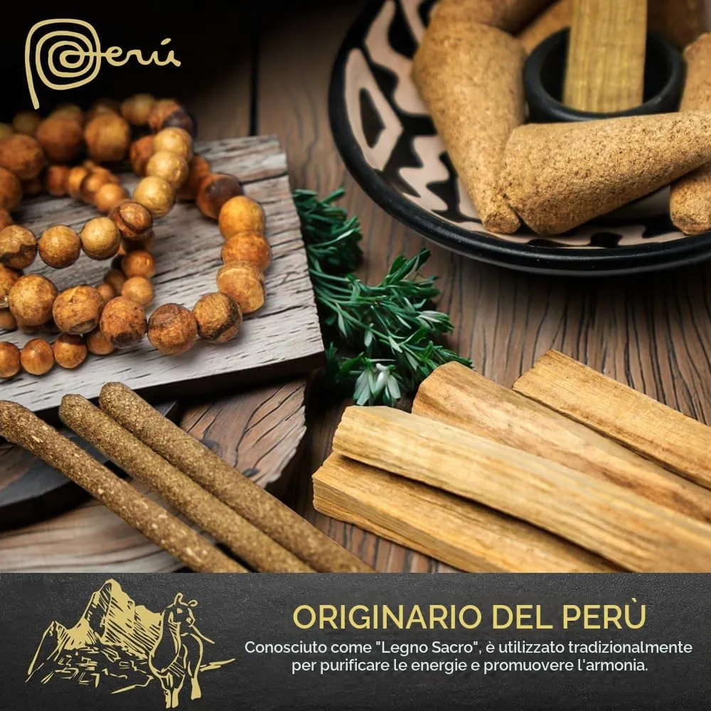 MUT22 Braccialetto di Palo Santo, Gioielleria Sacra con Proprietà di Aromaterapia e Protezione (Braccialetto 12 mm) - immagine 9