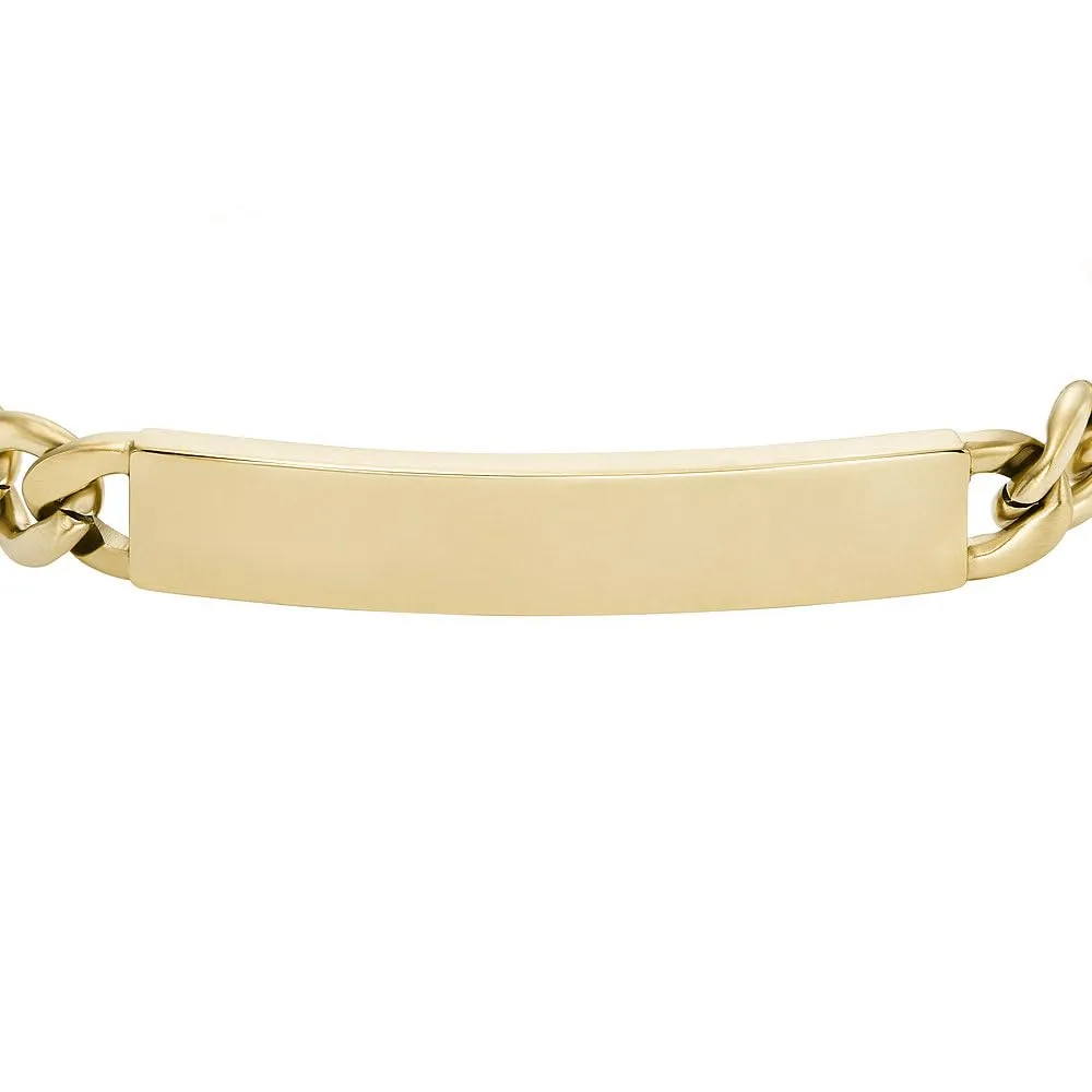 Fossil Bracciale da uomo in acciaio inossidabile tonalità oro con chiusura a moschettone, Tono oro - immagine 5