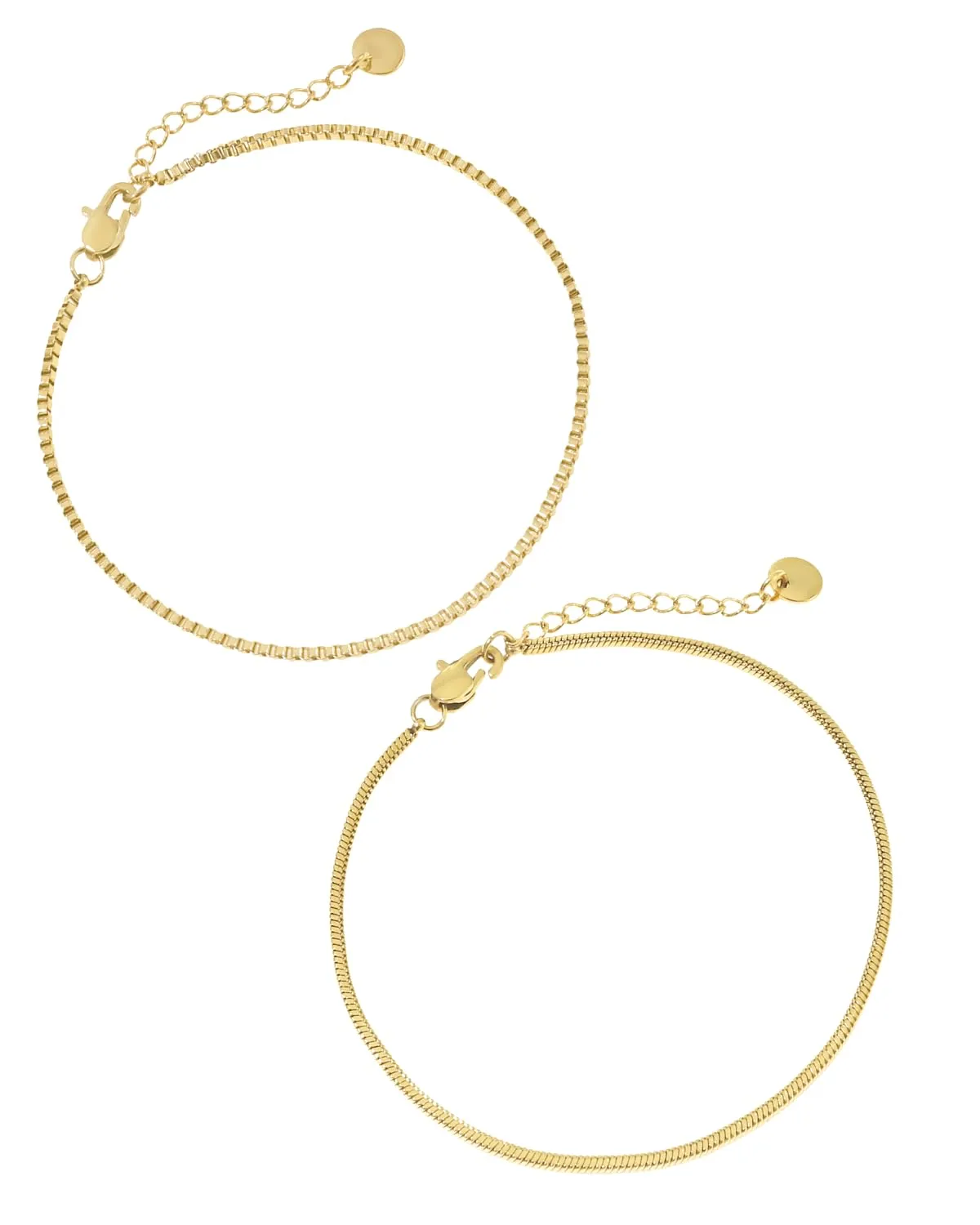 Made by Nami Braccialetti Uomo Acciaio Inossidabile Set - 2 Pezzi Oro Argento Regolabili 18-21cm Impermeabili - immagine 3