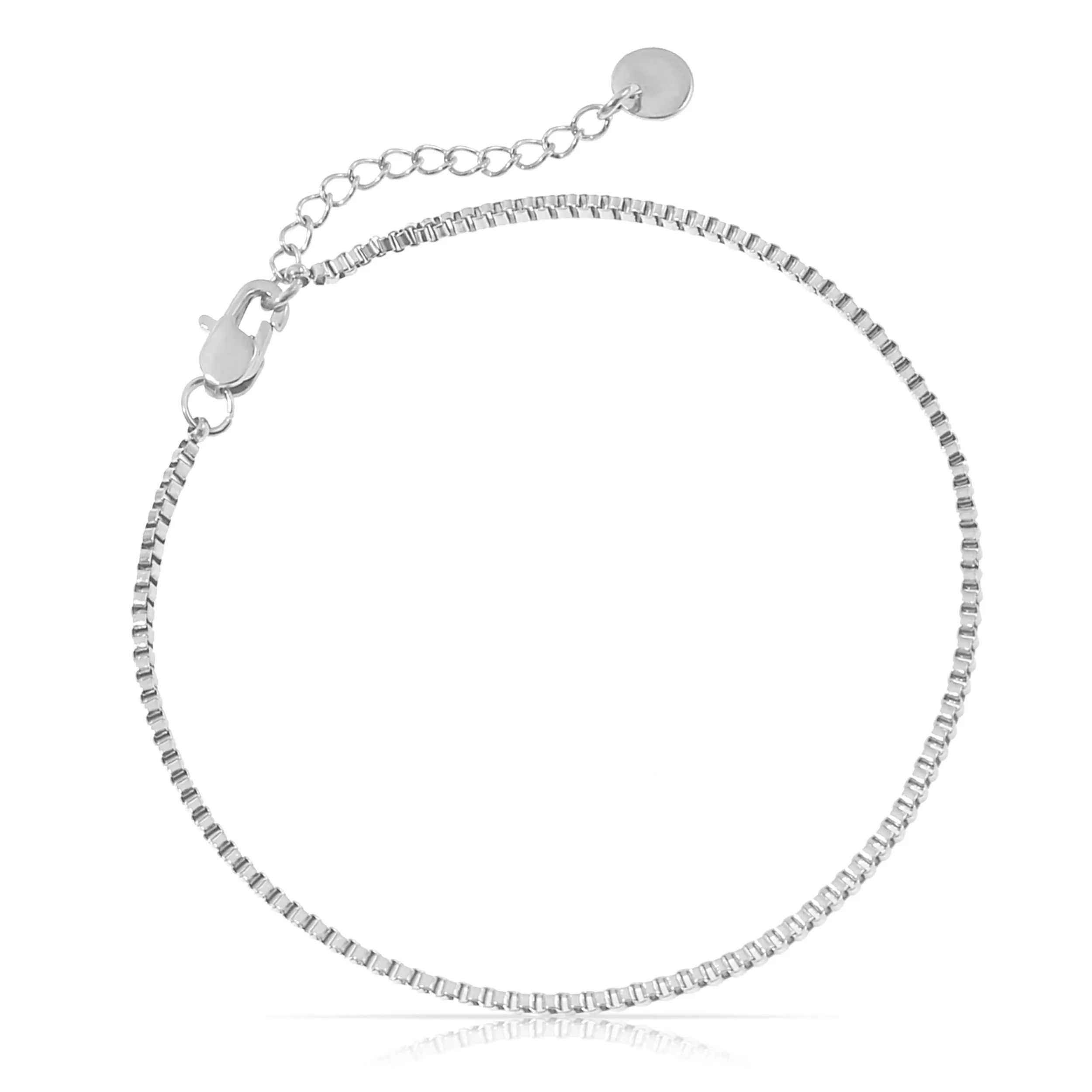 Made by Nami Bracciale in acciaio inox da uomo - Bracciale a catena cubano - Bracciale a catena in argento per uomo (Maglie di catena veneziana) - immagine 1