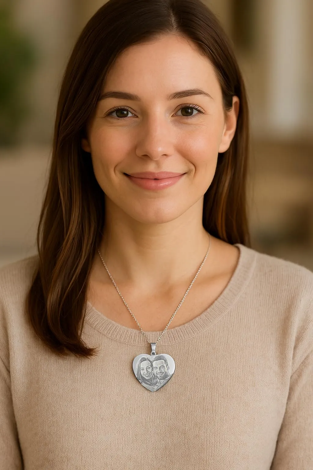 Collana Cuore con Foto Incisa | Ciondolo Acciaio Personalizzato con Fotoincisione | Catenina e Medaglia | Regalo personalizzato San Valentino - immagine 7