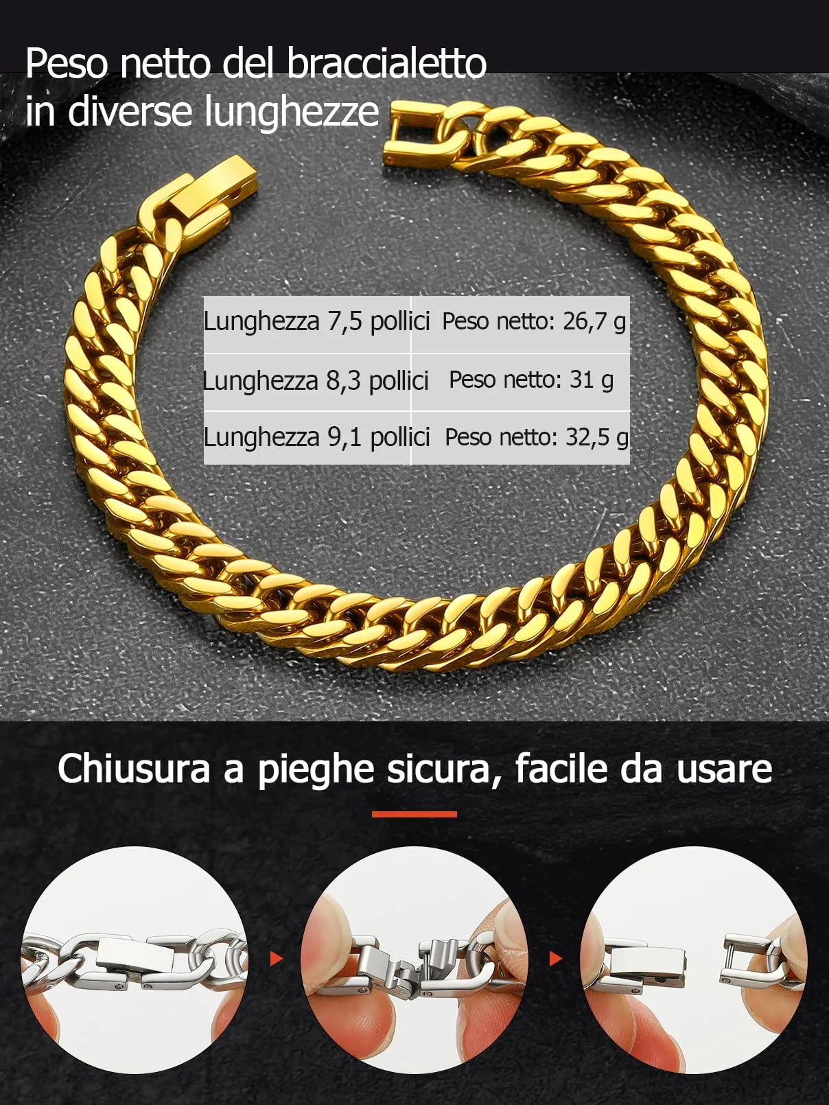 FaithHeart 8mm Bracciale Uomo Argento a Catena Cubana Classica Catena Densa Antiruggine e Antiallergico Levigato a Mano Lunghezza 19/21/23 cm - immagine 3