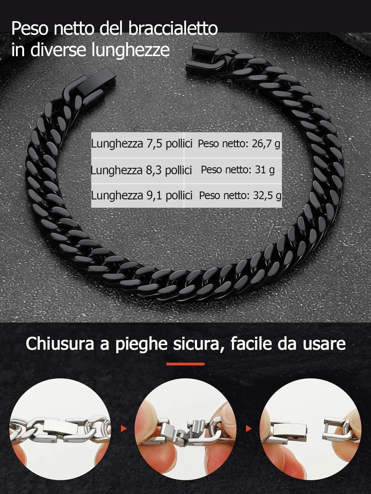 FaithHeart 8mm Bracciale Uomo Argento a Catena Cubana Classica Catena Densa Antiruggine e Antiallergico Levigato a Mano Lunghezza 19/21/23 cm - immagine 3