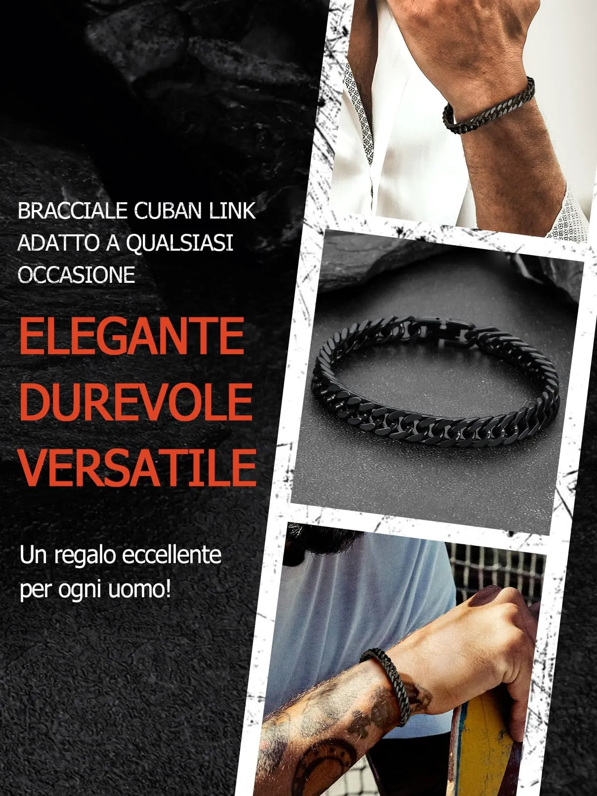 FaithHeart 8mm Bracciale Uomo Argento a Catena Cubana Classica Catena Densa Antiruggine e Antiallergico Levigato a Mano Lunghezza 19/21/23 cm - immagine 5