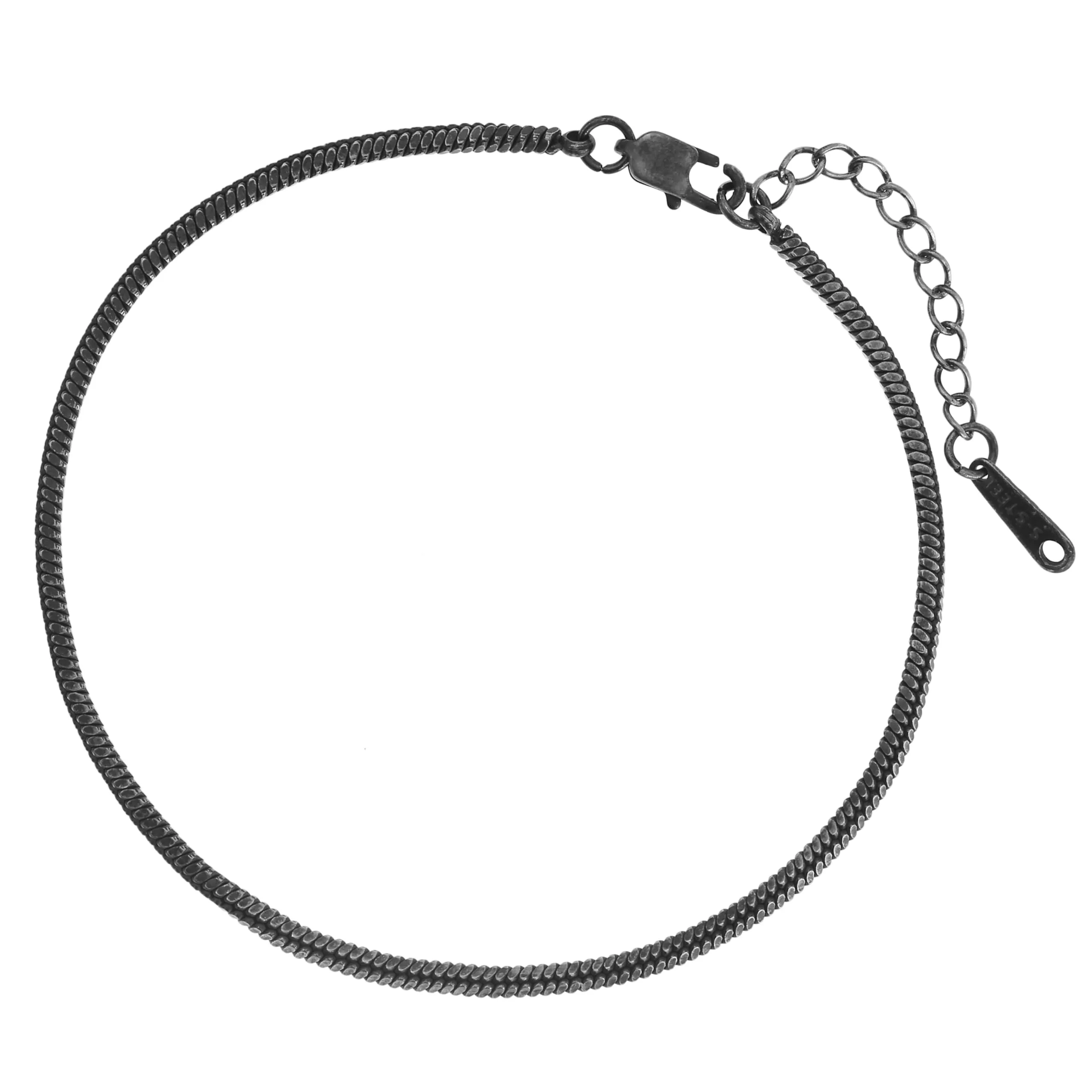 Made by Nami Bracciale Uomo Acciaio Inossidabile Cuban Link Regolabile 18+3cm Impermeabile Nichel Free - immagine 1
