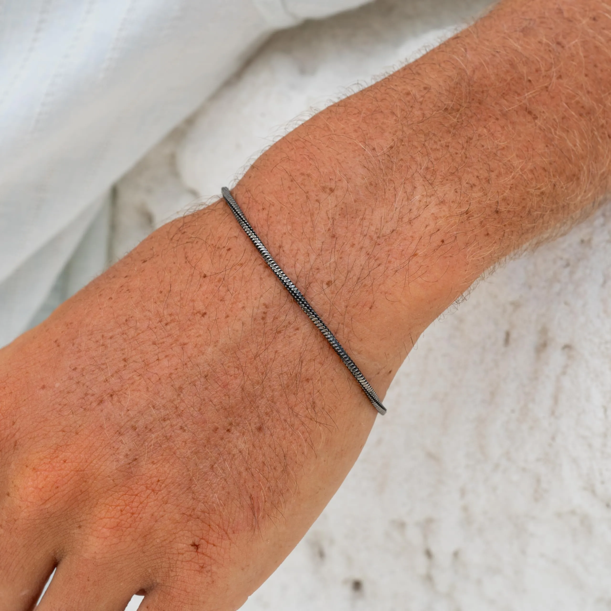 Made by Nami Bracciale Uomo Acciaio Inossidabile Cuban Link Regolabile 18+3cm Impermeabile Nichel Free - immagine 2