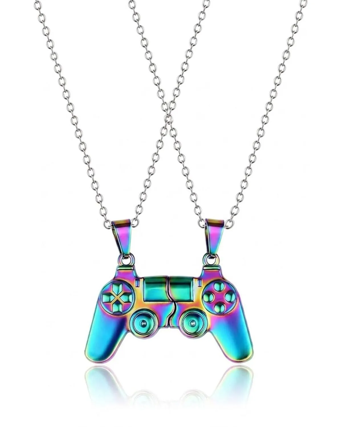 WUNZILO Collana Amicizia per 2 con Ciondolo Controller Gioco, Collana Magnetica, BFF Magnetica in Colore, Collana Calamita, Gioiello per Gamer, Regalo per Migliori Amiche e Coppie - immagine 1