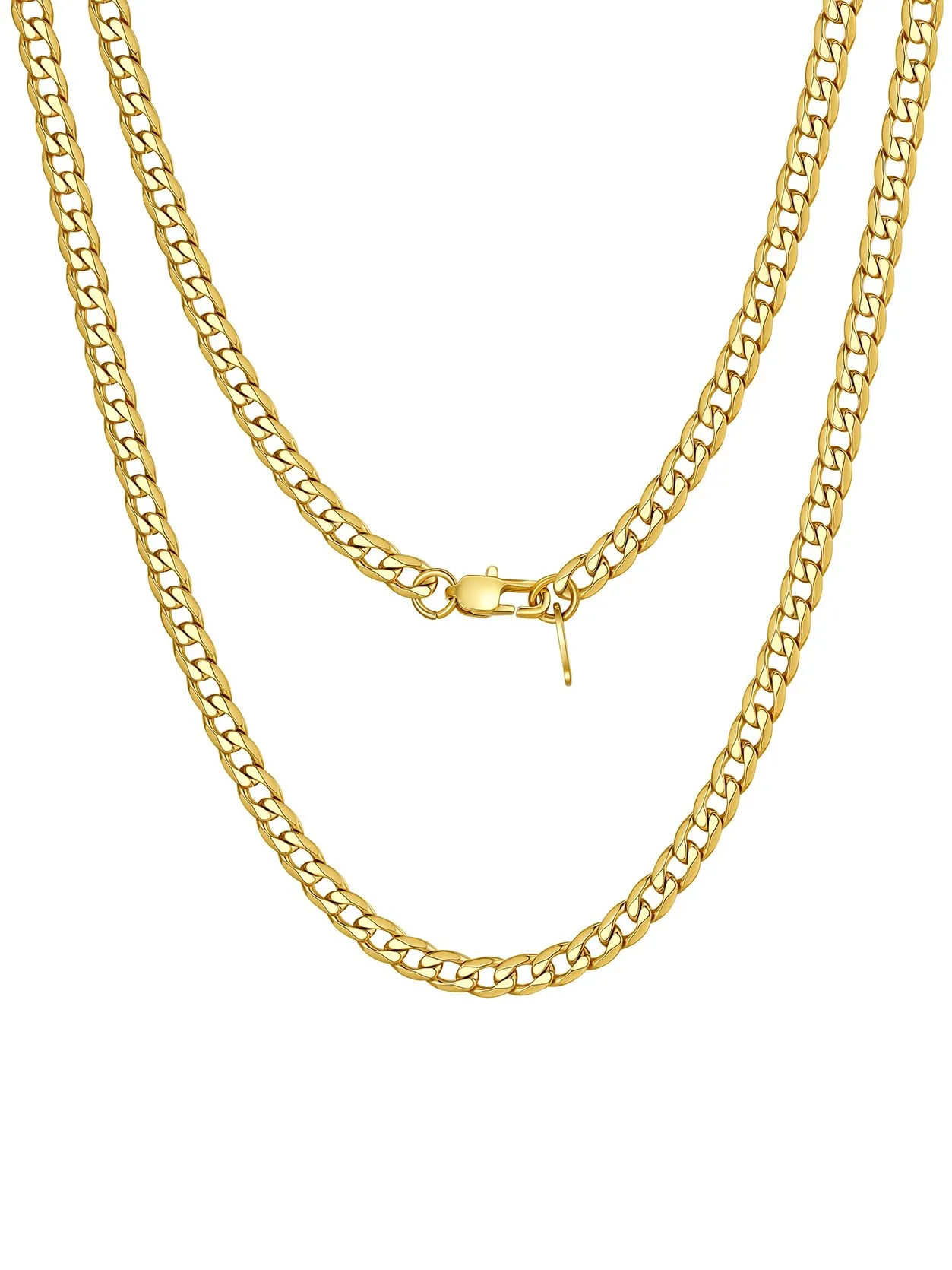 GoldChic Jewelry Collana Uomo Oro da 4 mm, Catena Cubana Piatta Placcata Oro 18K Collana Acciaio Ragazzi Collana Catena Uomo Oro con Confezione Regalo - immagine 1