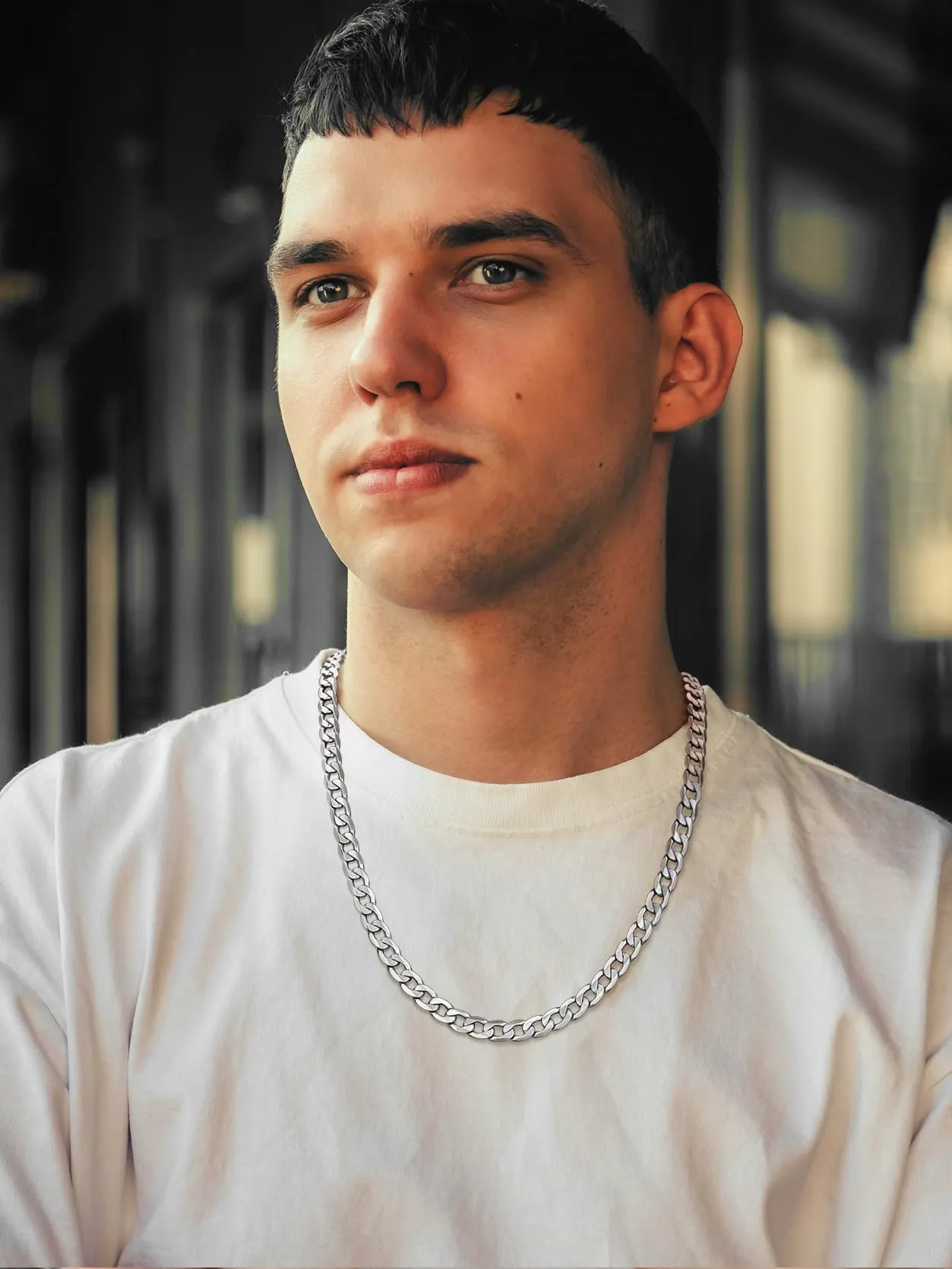 GoldChic Jewelry Collana a Catena Grumetta In Acciaio Inossidabile, 9 MM Di Spessore, Collegamento Cubano Hip Hop Jewerly Per Rapper - immagine 2
