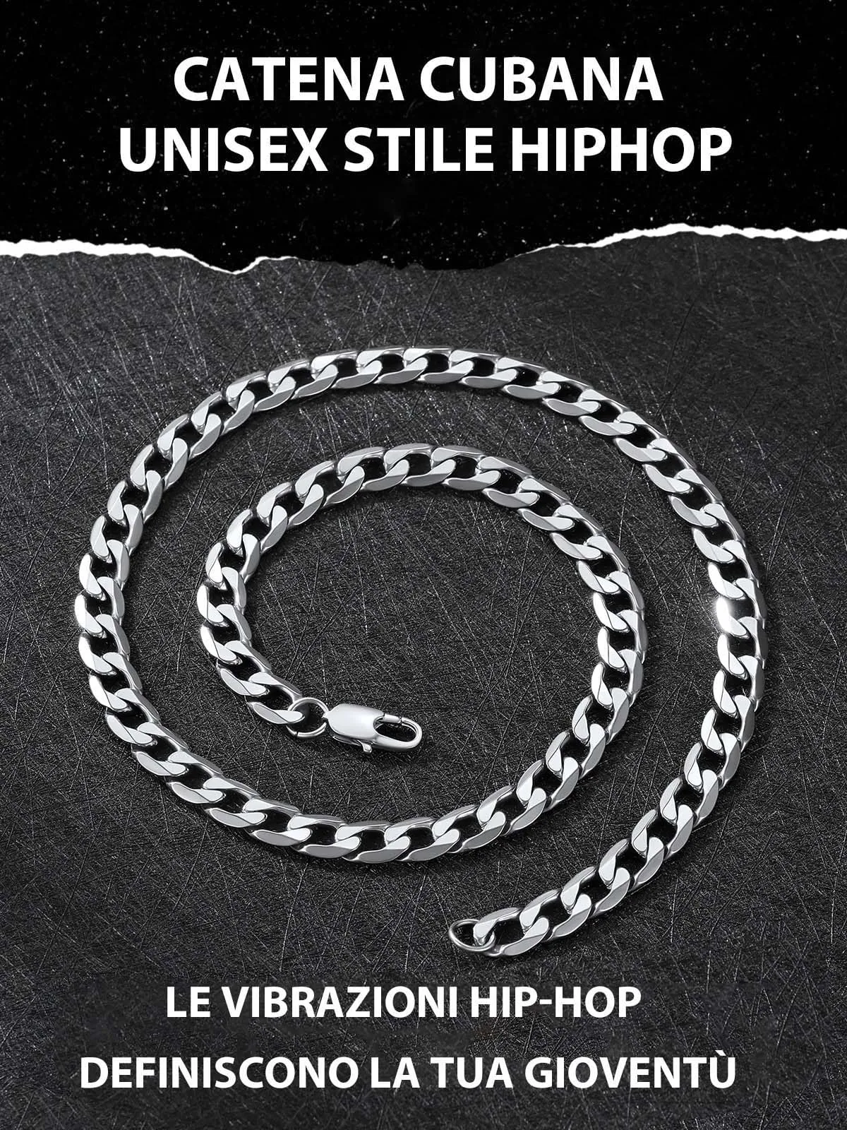 GoldChic Jewelry Collana a Catena Grumetta In Acciaio Inossidabile, 9 MM Di Spessore, Collegamento Cubano Hip Hop Jewerly Per Rapper - immagine 7