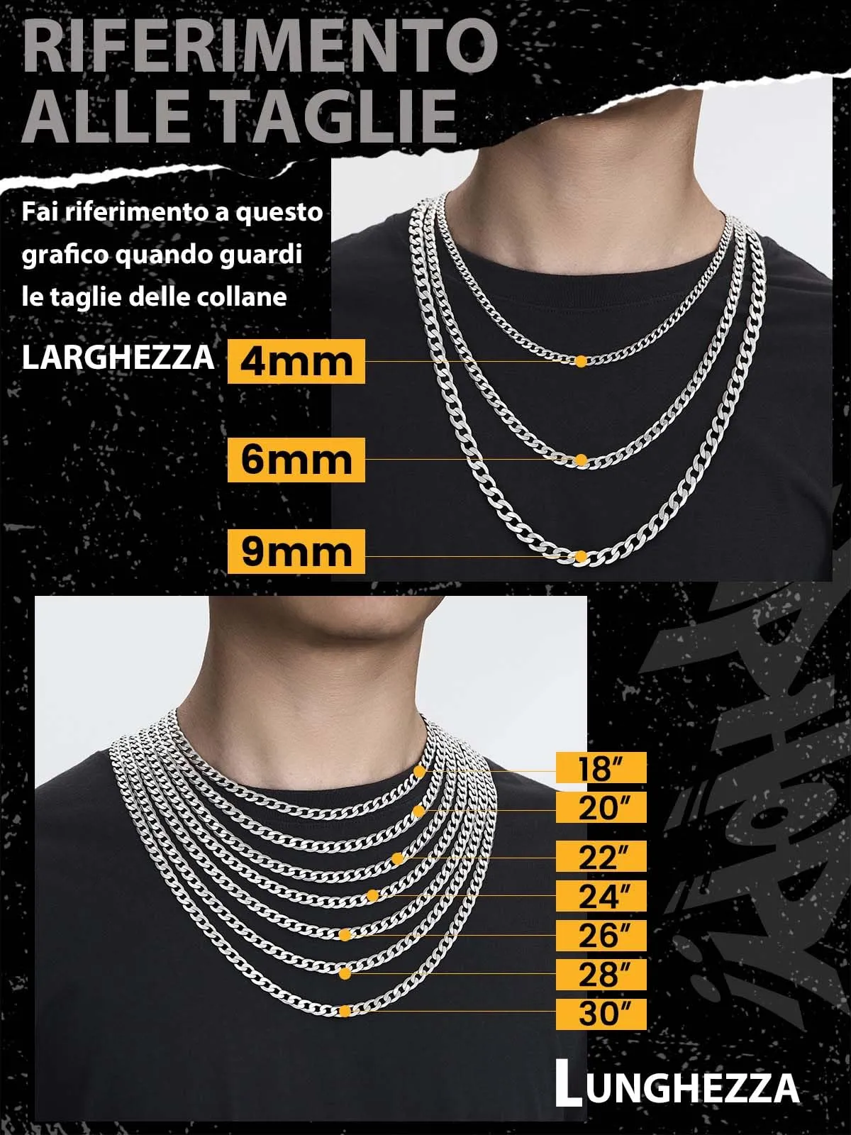 GOLDCHIC JEWELRY Collana Corta a Catena Cubana Piatta Da 4 mm, Maglia Base Da Uomo In Acciaio Inossidabile 316L, 14 Pollici - immagine 3
