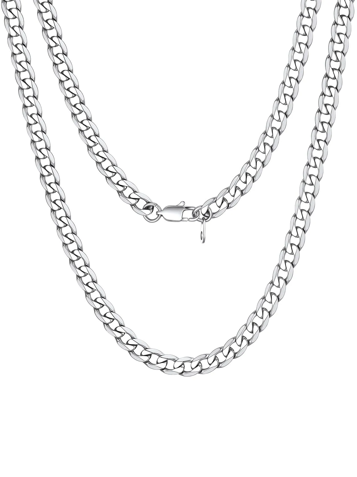 GoldChic JEWELRY Collana Acciaio Uomo a Catena Cubana da 6 mm Catena Acciaio Uomo Collana Uomo Acciaio Inossidabile Gioielli Hip hop Con Catena Piatta In Acciaio Inossidabile - immagine 1