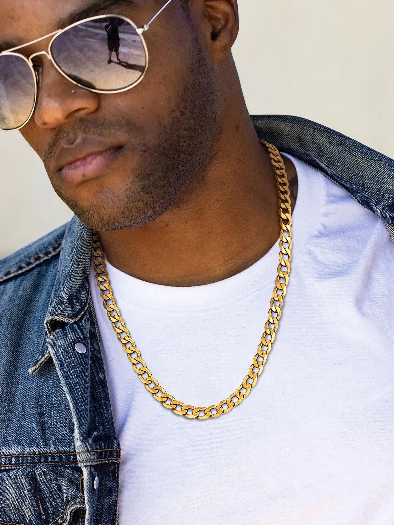 GoldChic Jewelry Collana Hip Hop In Oro Per Donna e Uomo, Collana Corta Con Catena Spessa Da 9 MM - immagine 2