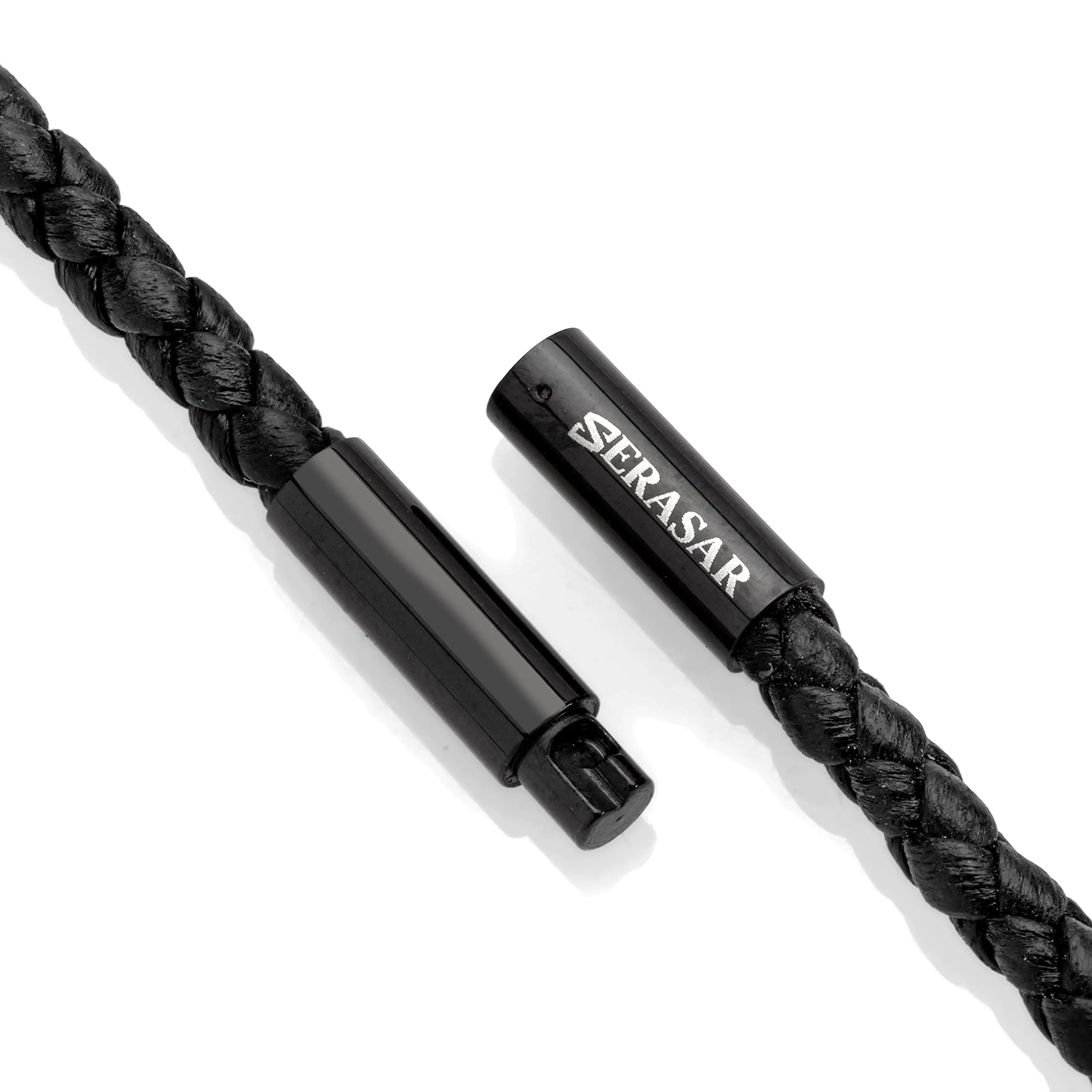 SERASAR Collana Uomo Pelle Fiamma Nero Tribale Regalo Anniversario 60cm - immagine 8