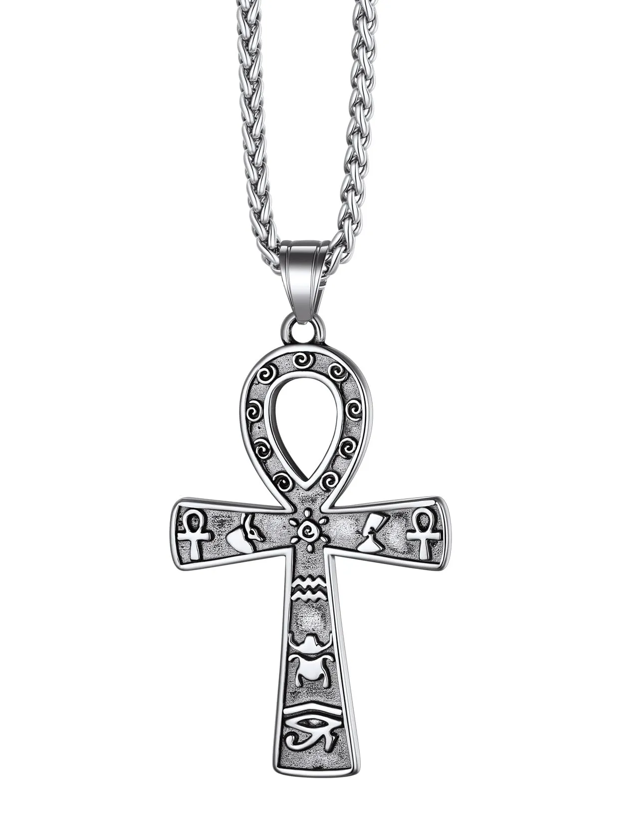 Richsteel Egiziano Ankh Collana Pendente Croce di Ankh dall'Egitto Acciaio Inossidabile/Oro/Nero Catena 55+5 cm Gioielli Africani Fantasia Regalo Originale per Donna Uomo Adolescente Ragazzi - immagine 1
