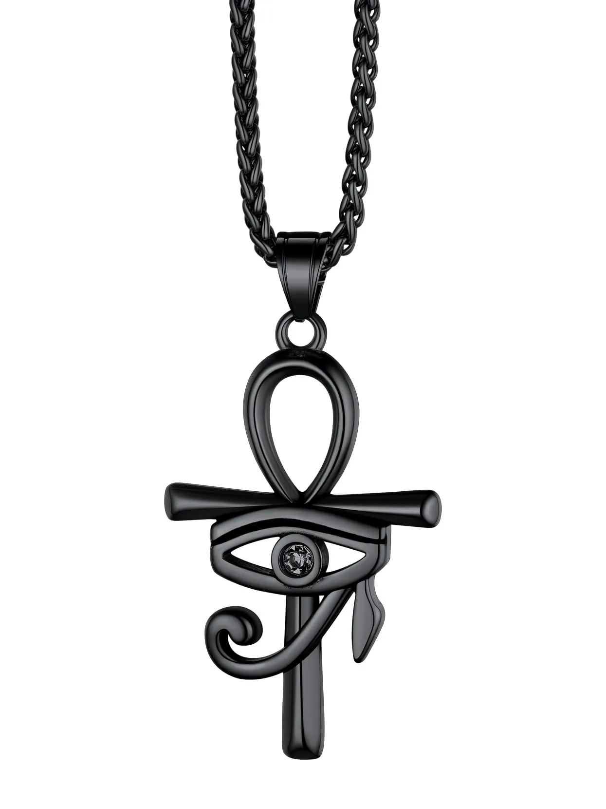 Richsteel Egiziano Ankh Collana Pendente Croce di Ankh dall'Egitto Acciaio Inossidabile/Oro/Nero Catena 55+5 cm Gioielli Africani Fantasia Regalo Originale per Donna Uomo Adolescente Ragazzi - immagine 1