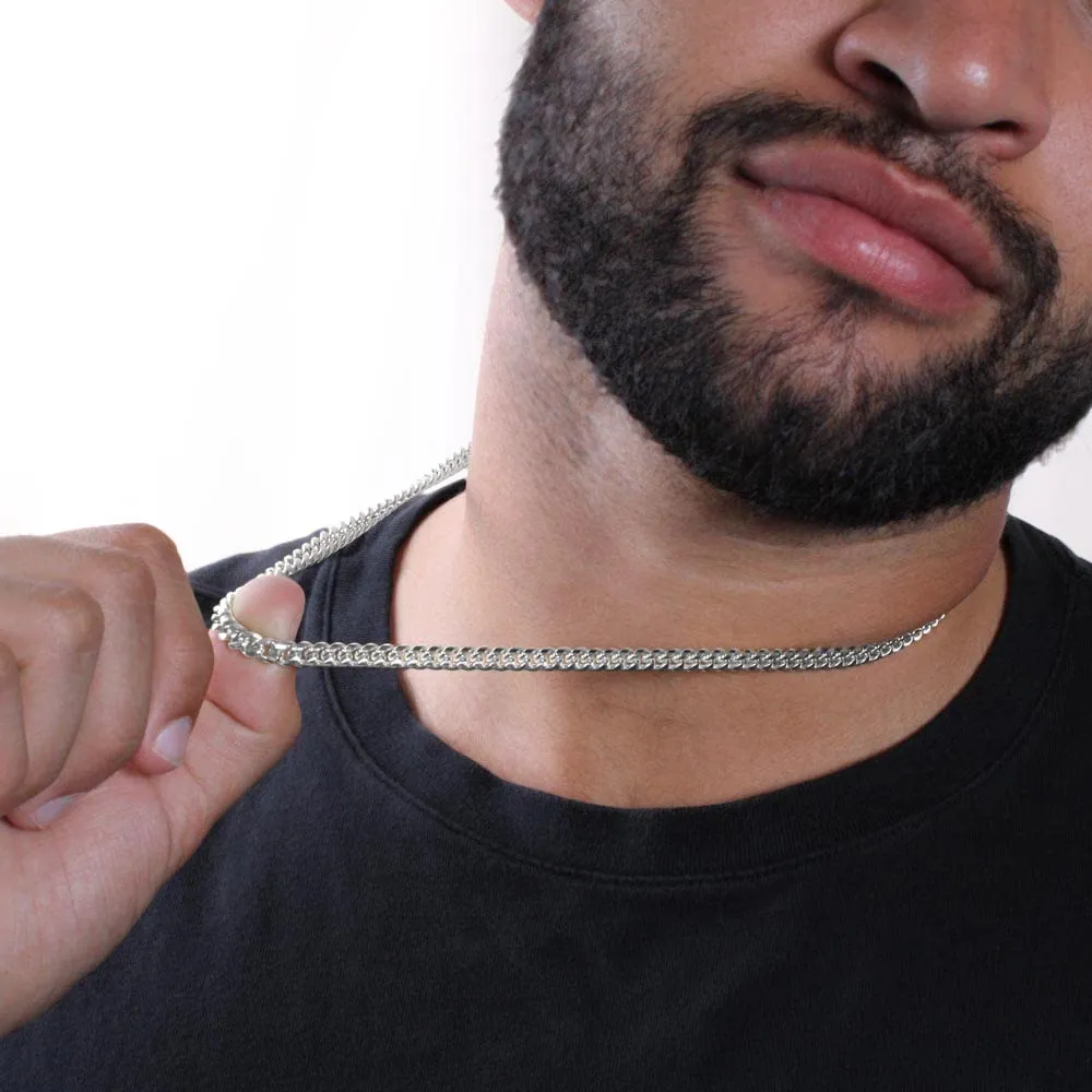 Bramart Collana Cubana Uomo - Idee Regali anniversario (Grigio - Anima Gemella, Acciaio inossidabile lucidato) - immagine 4