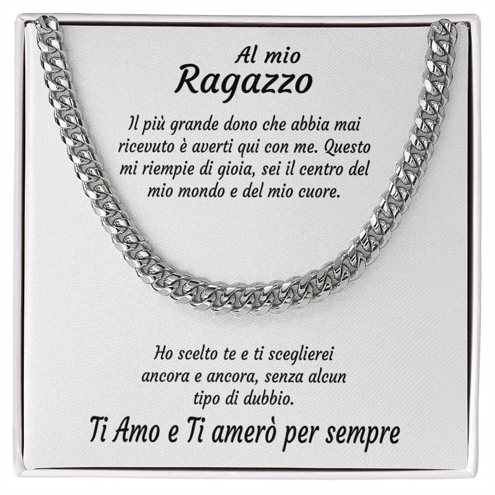 Bramart Collana Uomo Marito Fidanzato Ragazzo sei speciale Ti amo tanto - Idee Regali per lui per Natale anniversario - Cofanetto con DEDICA incluso (Grigio - Ragazzo, Acciaio inossidabile) - immagine 1