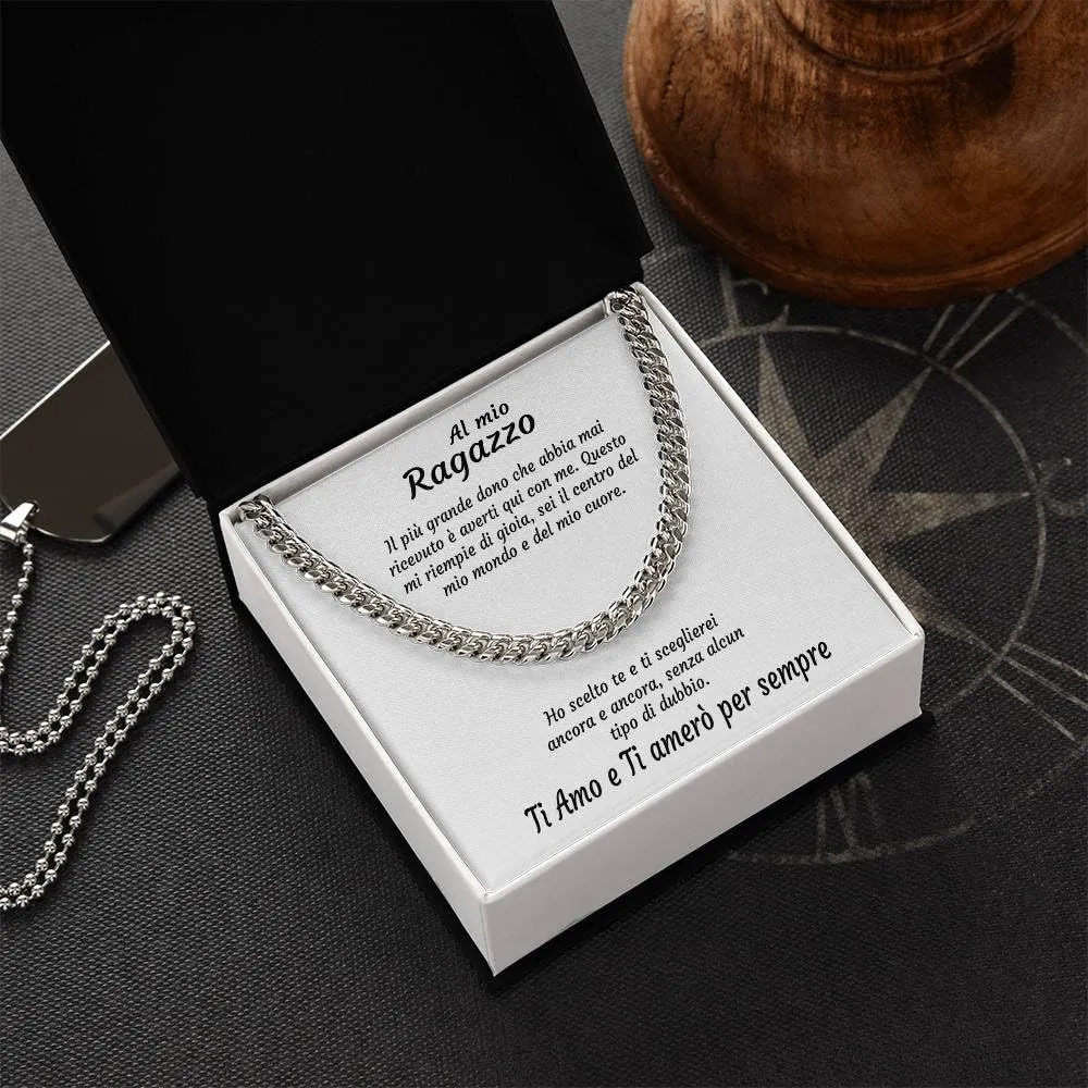Bramart Collana Uomo Marito Fidanzato Ragazzo sei speciale Ti amo tanto - Idee Regali per lui per Natale anniversario - Cofanetto con DEDICA incluso (Grigio - Ragazzo, Acciaio inossidabile) - immagine 2