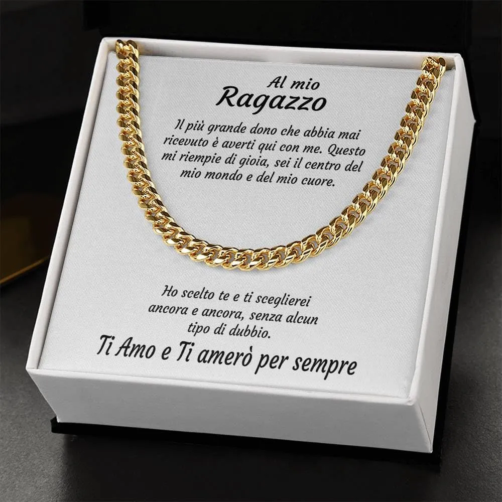 Bramart Collana Uomo Marito Fidanzato Ragazzo sei speciale Ti amo tanto - Idee Regali per lui per Natale anniversario - Cofanetto con DEDICA incluso (Oro - Ragazzo, Acciaio inossidabile lucidato) - immagine 2