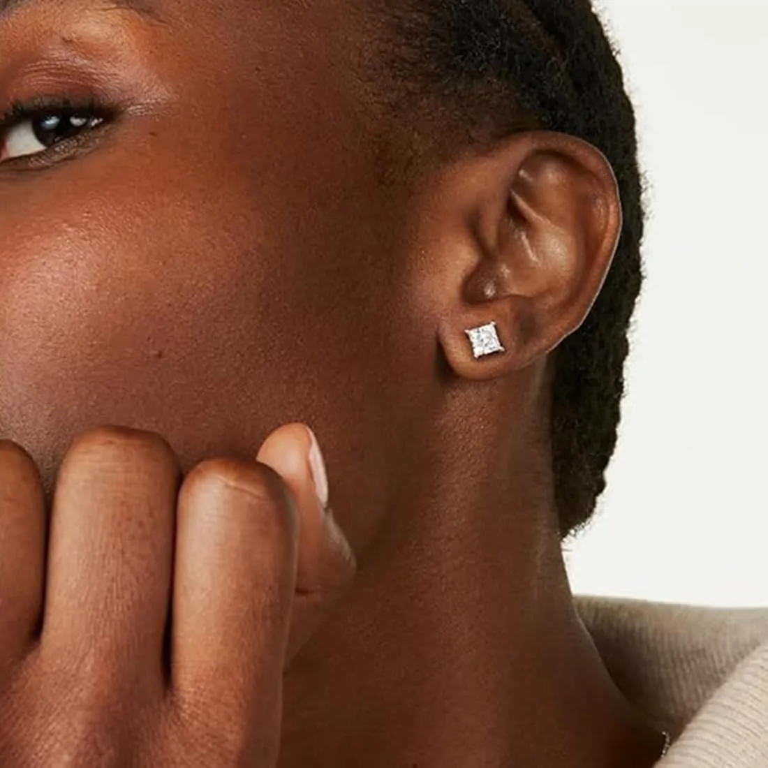 XOUDKE 3 Paia di Orecchini Magnetici in Acciaio Inossidabile per Uomo Donna Orecchini, Quadrati CZ Intarsiati Orecchini Magnetici Non-piercing CZ Orecchini a Bottone,argento, 5-7mm - immagine 6