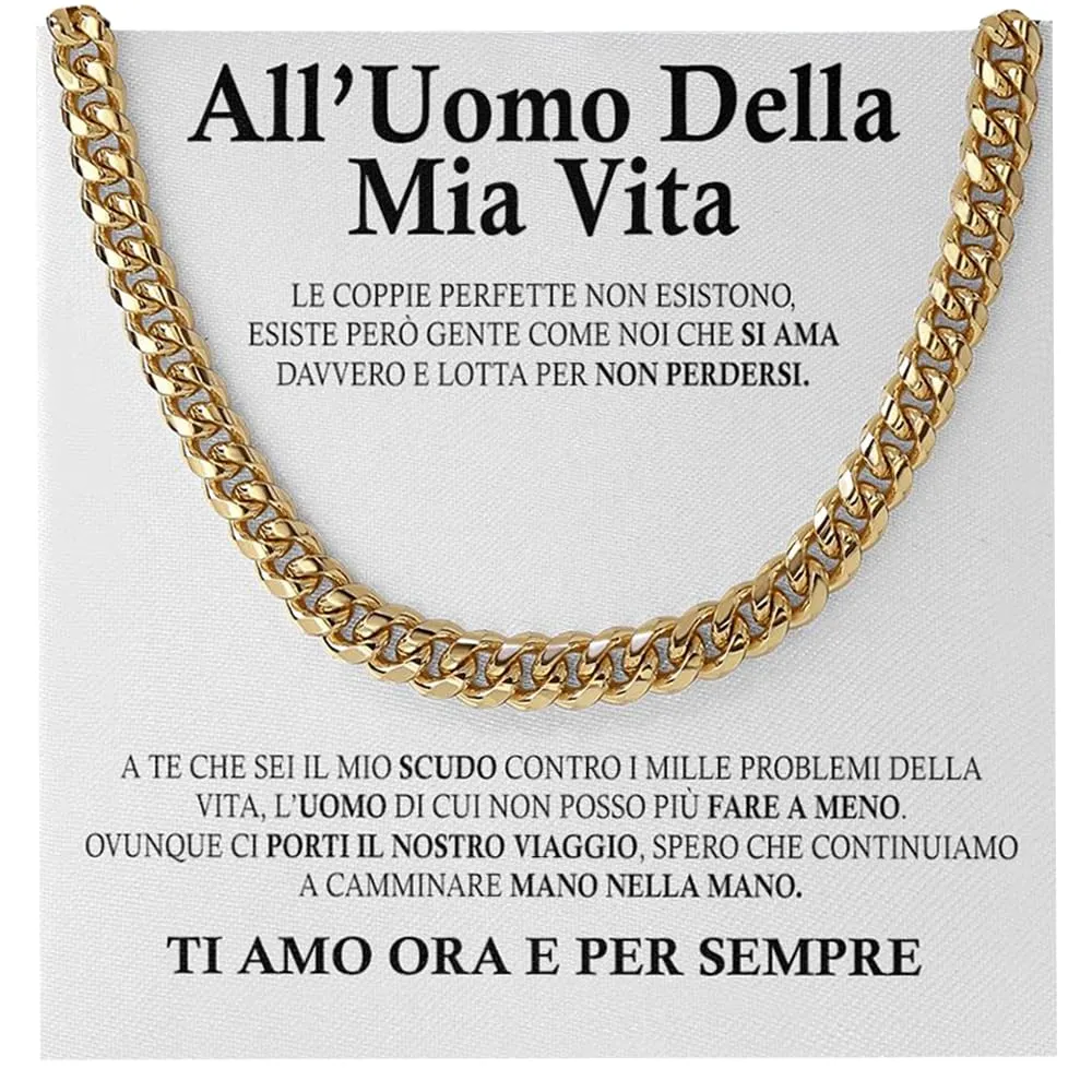 Bramart Collana Uomo Marito Fidanzato Ragazzo sei speciale Ti amo tanto - Idee Regali per lui per Natale anniversario - Cofanetto con DEDICA incluso (Oro - Uomo 2, Acciaio Inox Lucidato) - immagine 1