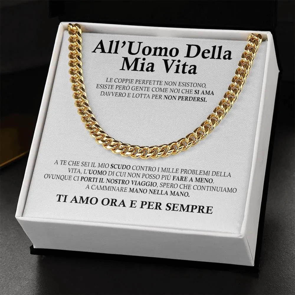 Bramart Collana Uomo Marito Fidanzato Ragazzo sei speciale Ti amo tanto - Idee Regali per lui per Natale anniversario - Cofanetto con DEDICA incluso (Oro - Uomo 2, Acciaio Inox Lucidato) - immagine 2